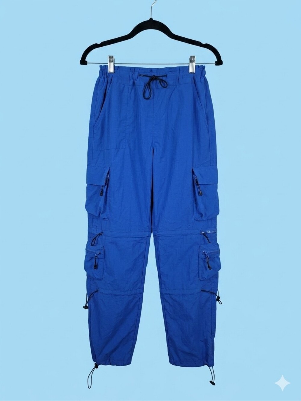 Disclosure Cobalt Blue Nylon Parachute Cargo Pants Streetwear Gorpcore Size M